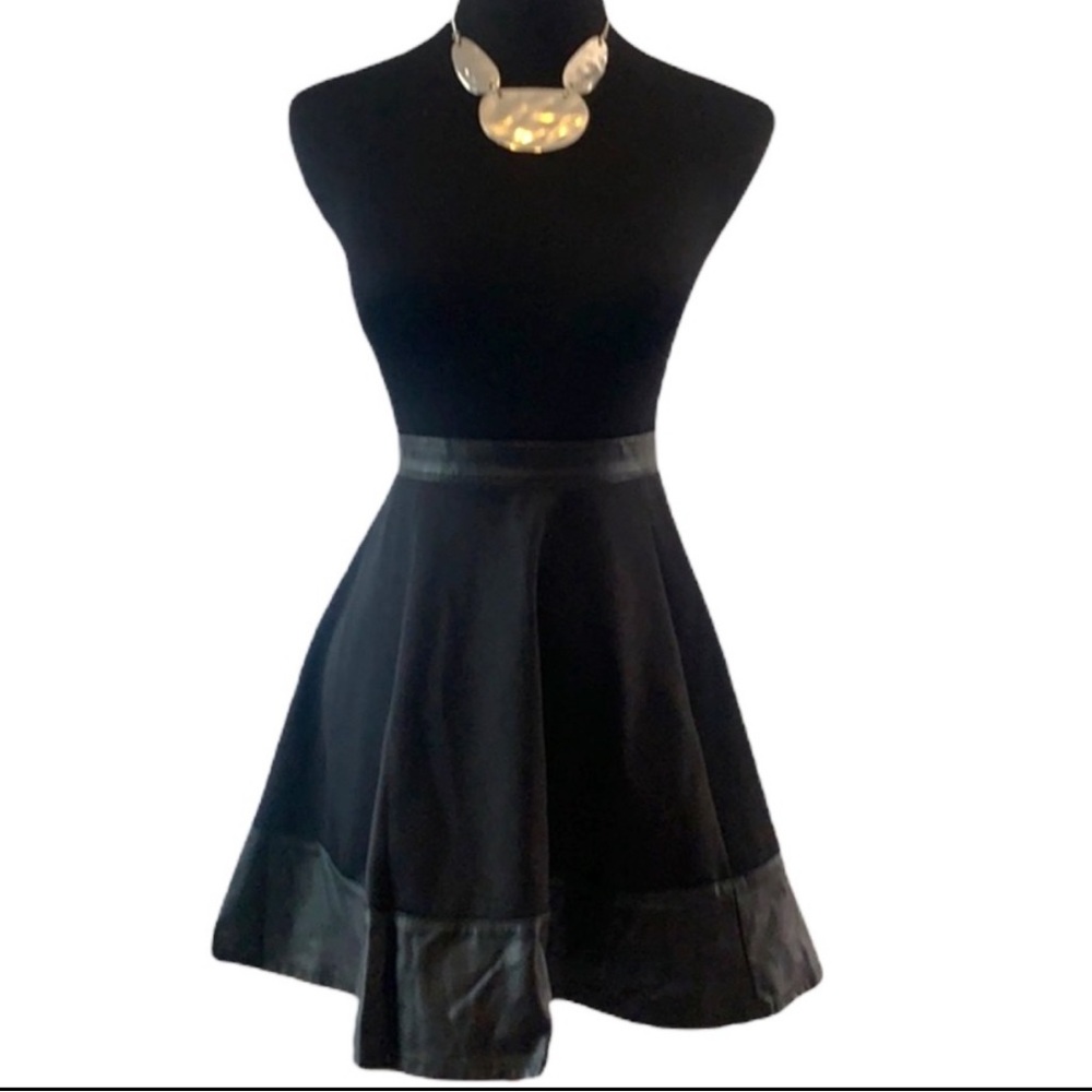 Love Culture Black Skirt With Faux Leather Trim Size L